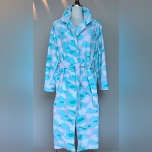Vintage PINK K Blue and White Robe